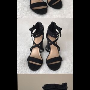 LC Lauren Conrad Black Strappy Heels